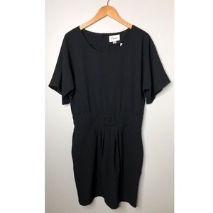 NWT Ganni Button Back Dolman Sleeve Black Dress